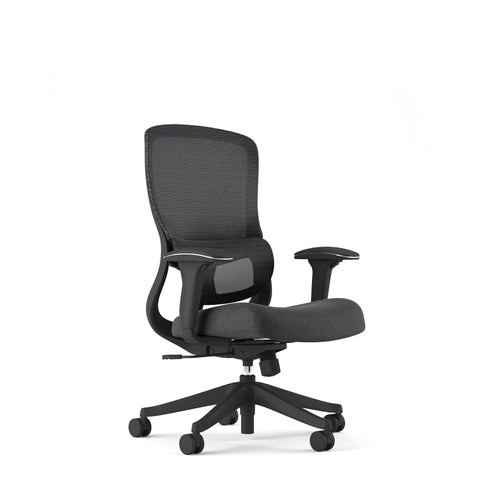 Carmen Staff Black Chair (Medium Back Mesh & Fabric Seat)