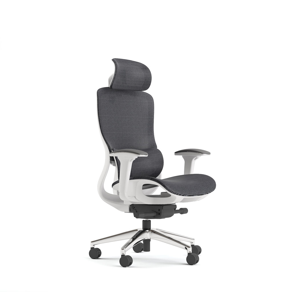 Carmen Manager White Chair (High Mesh Back & Mesh Seat)