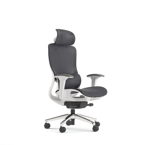 Carmen Manager White Chair (High Mesh Back & Mesh Seat)