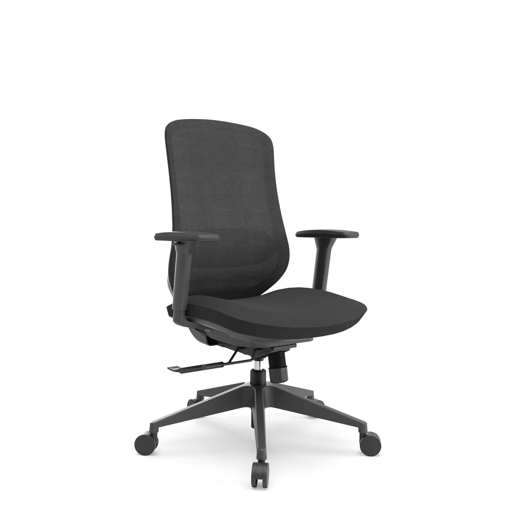 Y3 Staff Black Medium back Chair ( Mesh Back & Fabric Seat)