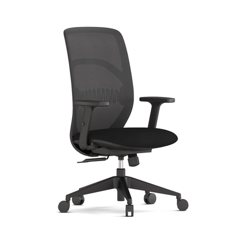 Y5  Staff Black Medium Back Chair (Mesh Back & fabric Seat)